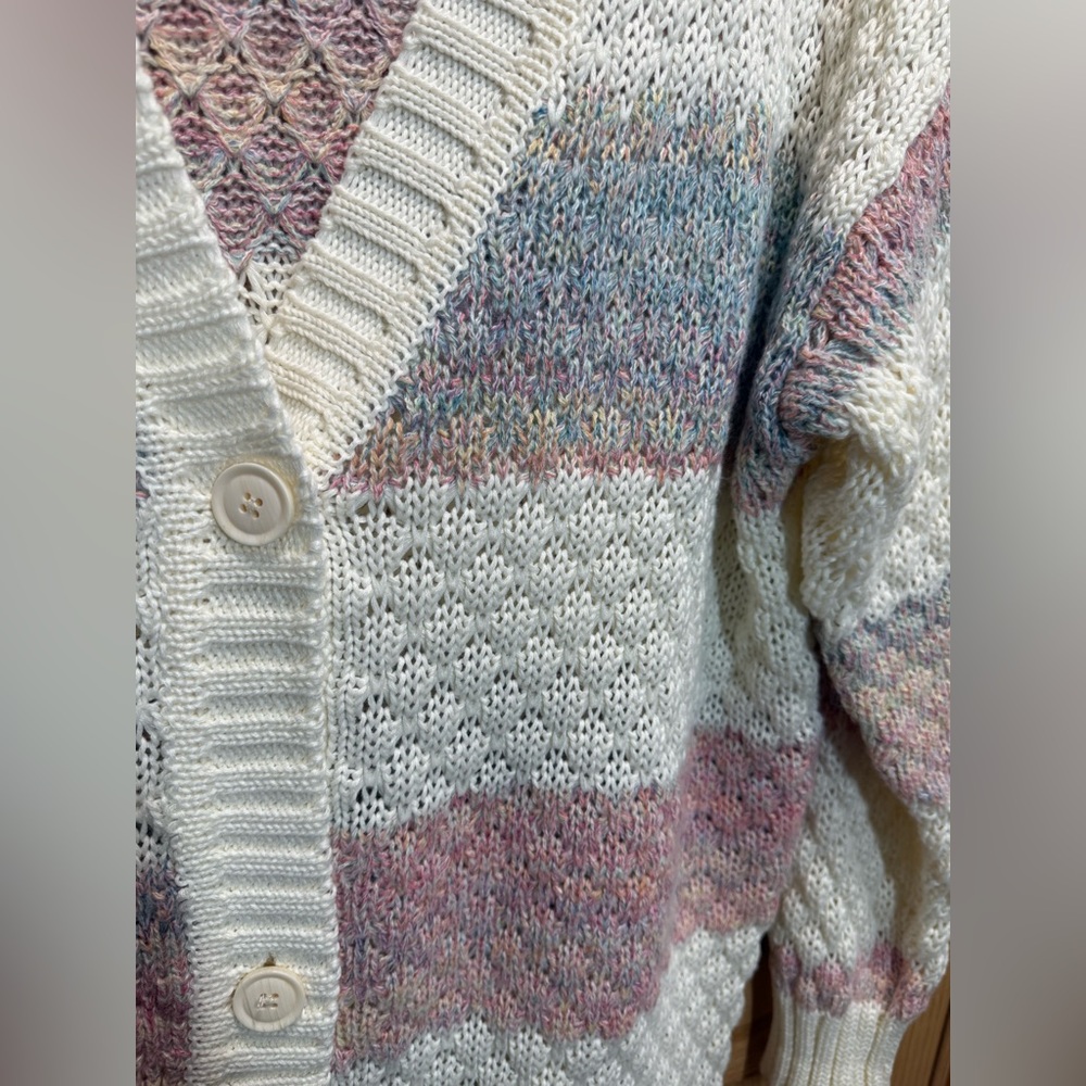 Grace + Karma Pastel Stripe Knit Cardigan Size XL/1X - Picture 7 of 10